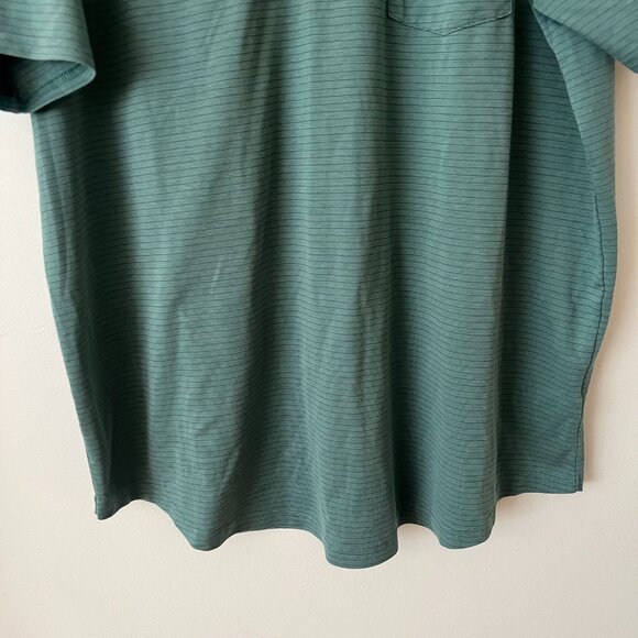 Travis Mathew Green Striped Short Sleeve Pima Golf Polo Shirt Men's Size XXL - Picture 2 of 9